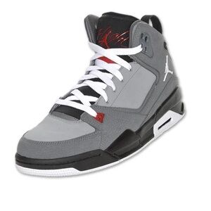 Jordan SC-2 Men's Grey, Black & White High-Top Sneakers with Red Accents